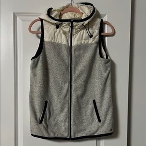 Tommy Hilfiger Gray and Cream Hooded Vest